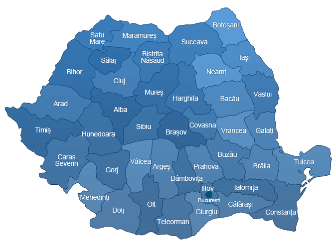 Vremea in Romania pe harta